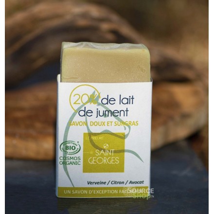 Savon BIO lait de jument & argile verte - verveine, citron & avocat - Le Prieuré de Saint-Georges