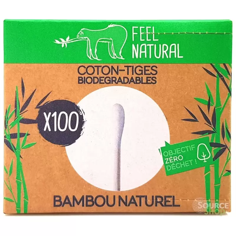Coton-tiges en bambou biodégradables - 100 unités - Feel Natural