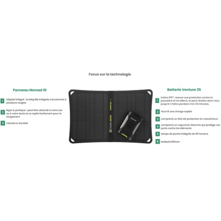 Kit batterie externe solaire + Panneau solaire Nomad 10W