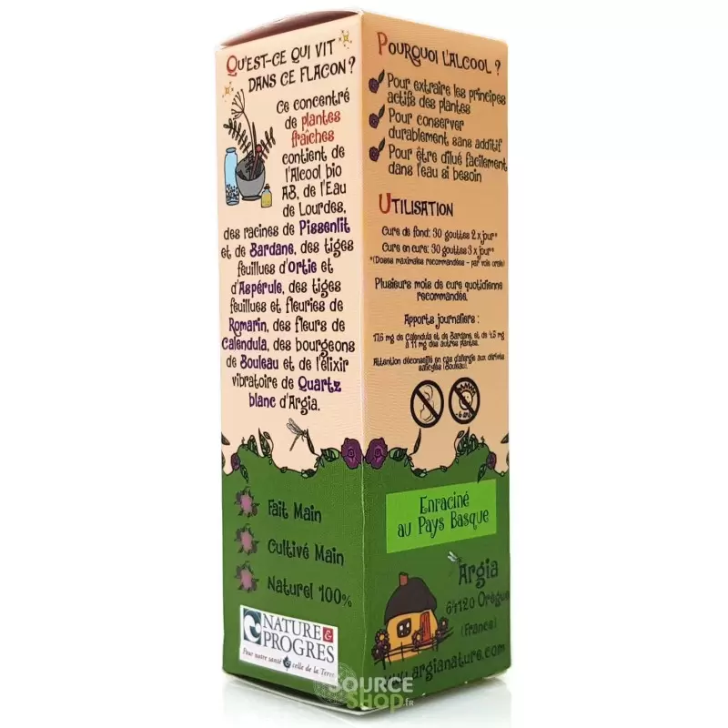 Concentré de plantes BIO - foie & drainage des toxines - Détoxia