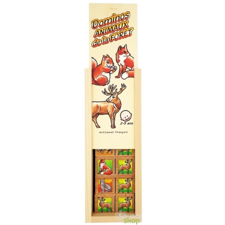 Domino "Animaux de la Forêt" en Tilleul & Hêtre du Jura - Artisanal