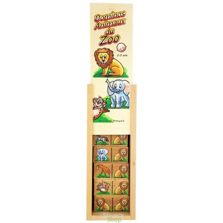 Domino "Animaux du Zoo" en Tilleul & Hêtre du Jura - Artisanal