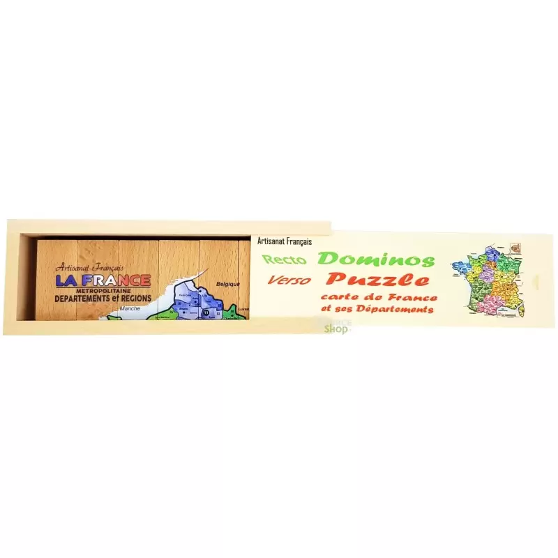 Domino / Puzzle carte de France en Tilleul & Hêtre du Jura