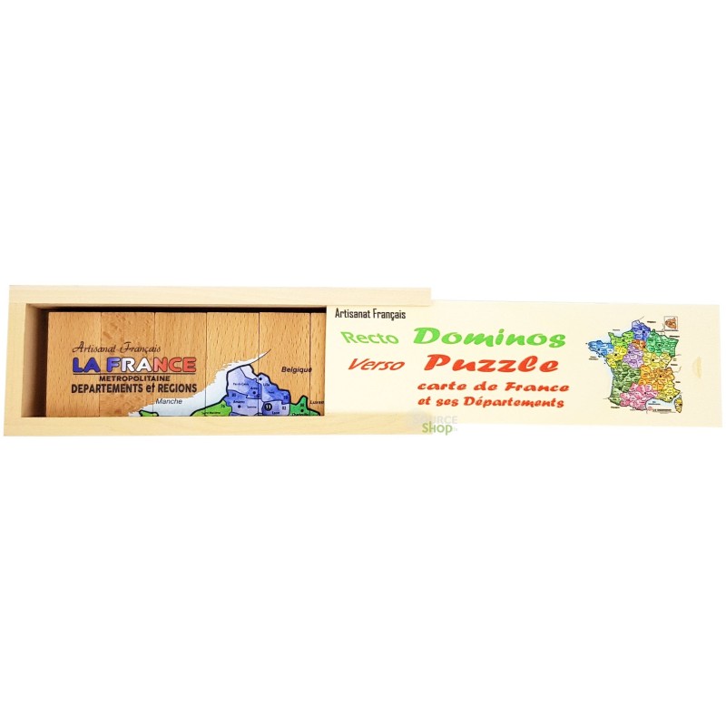 Domino / Puzzle carte de France en Tilleul & Hêtre du Jura