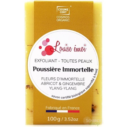 Savon exfoliant BIO à l'immortelle - Poussière d'immortelle - Louise émoi