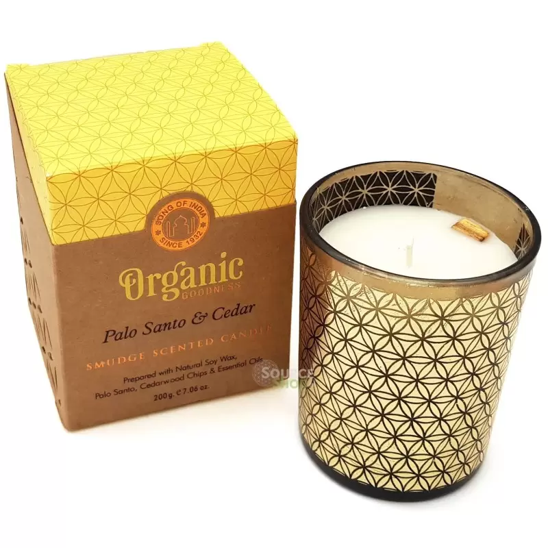 Bougie ayurvédique Palo Santo & Cèdre - vegan - Organic Goodness