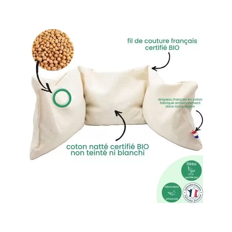Bouillotte BIO ergonomique en noyaux de cerises - Artisanale & Française