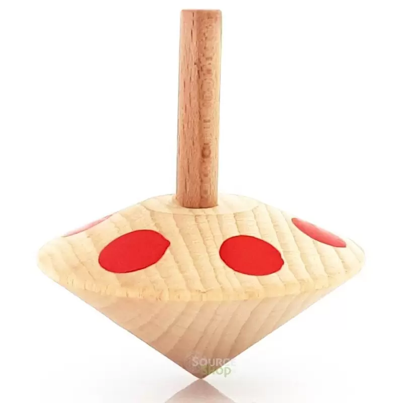 Toupie laquée en bois de hêtre