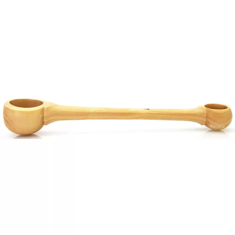 Cuillère doseuse à épices double en buis du Jura - Artisanale & Locale