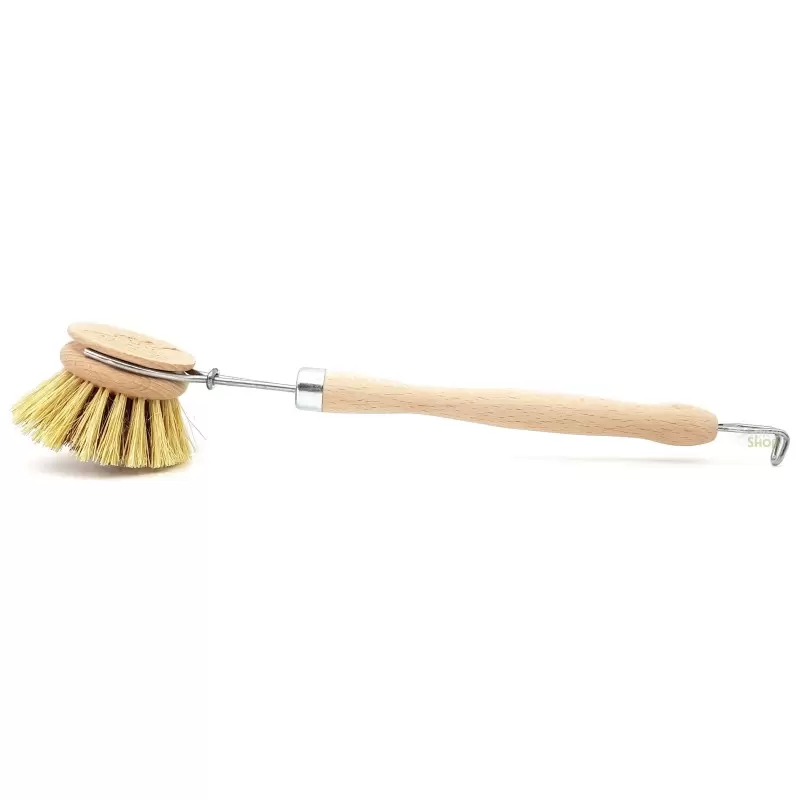 Brosse vaisselle laiton en bois - tête interchangeable - La Droguerie Ecologique