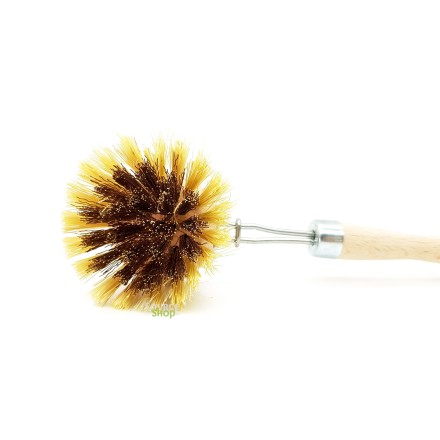Brosse vaisselle laiton en bois - tête interchangeable - La Droguerie Ecologique