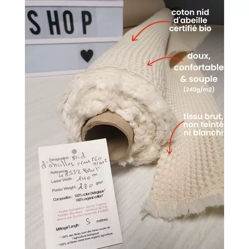 Essuie-mains en coton BIO - Artisanal & Français