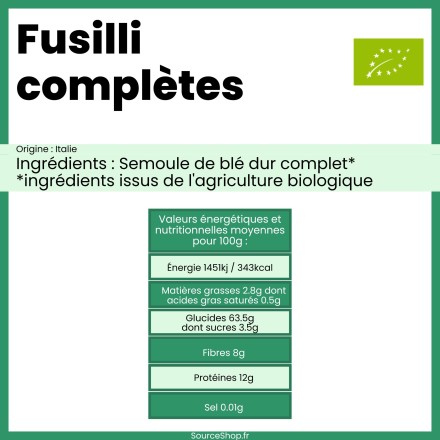 Fusilli complètes BIO en vrac