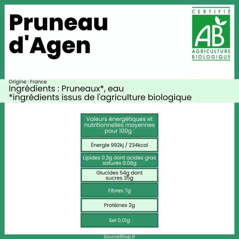 Pruneau d'Agen BIO en vrac