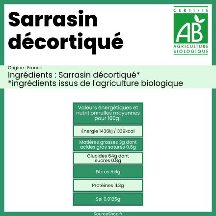 Sarrasin décortiqué BIO en vrac
