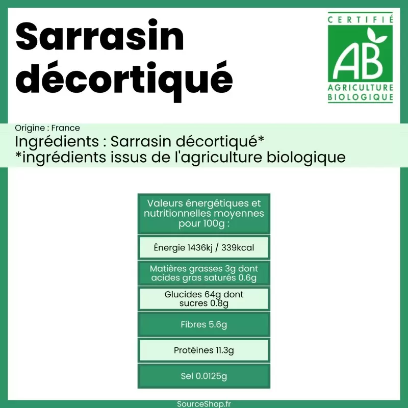 Sarrasin décortiqué BIO en vrac