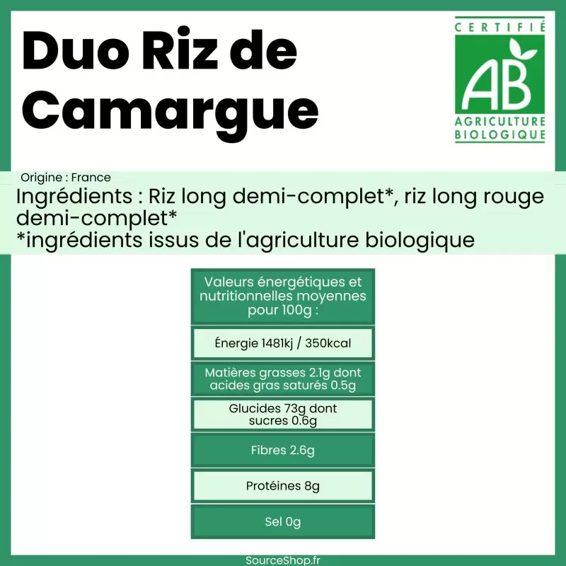 Duo de Riz Camargue BIO en vrac