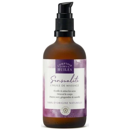 Huile de massage Sensualité BIO - 100ml - Comptoir des Huiles