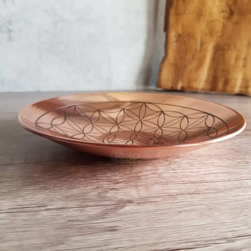 Assiette de cuivre fleur de vie