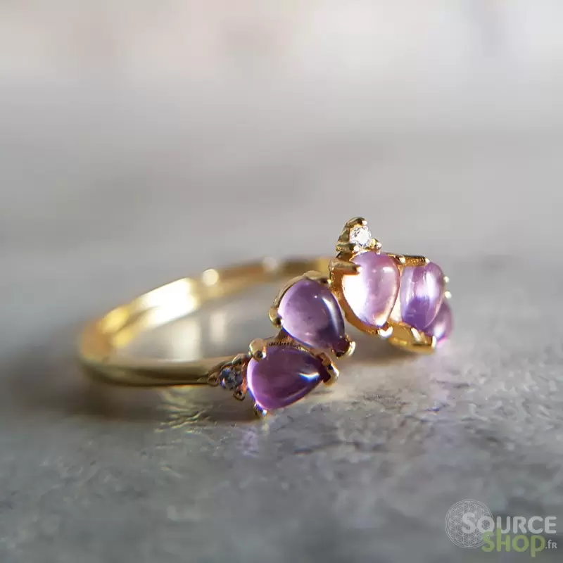 Bague Améthyste en Argent 925 - Réglable