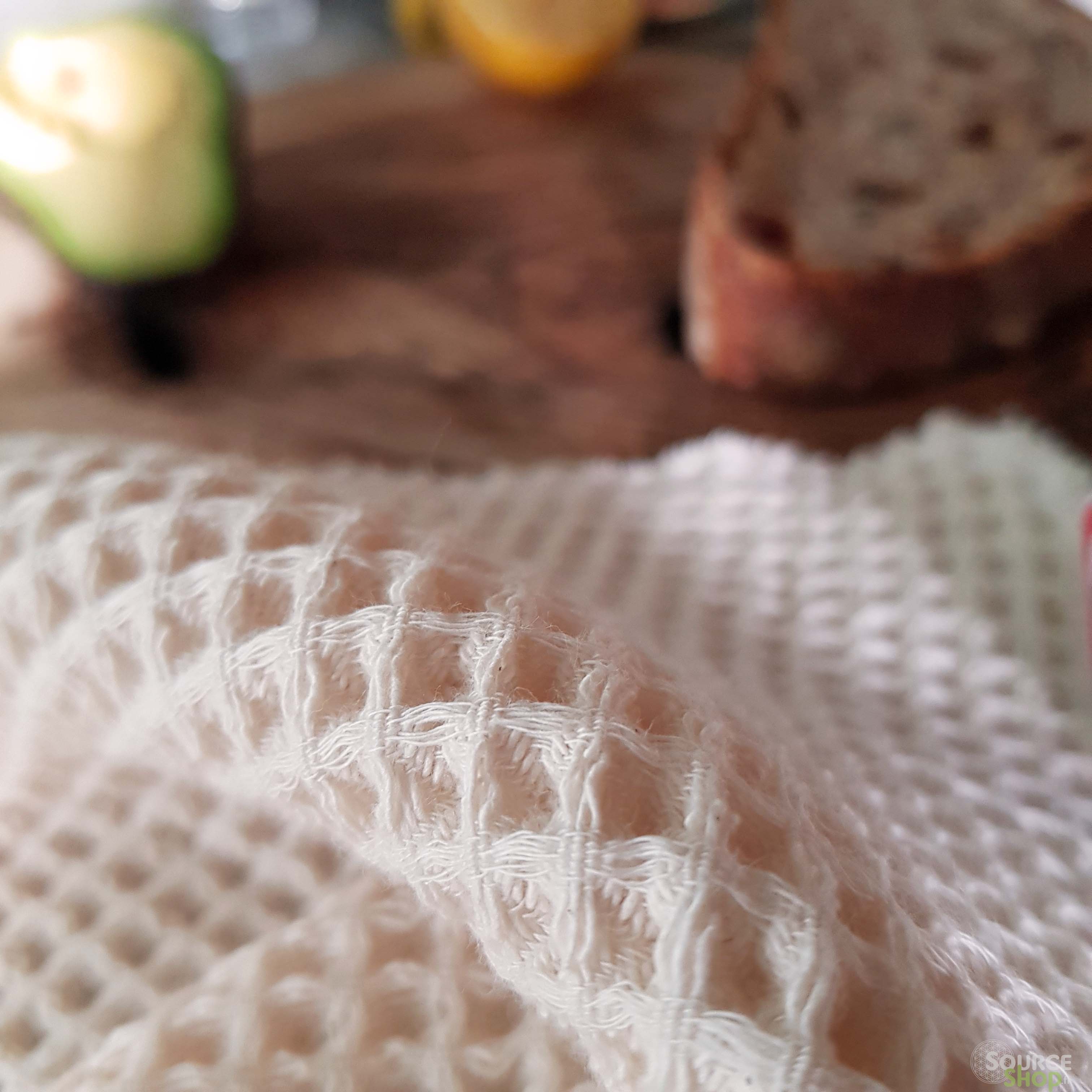 Tissu nid d'abeille coton bio pour la confection des torchons de cuisine Source Shop