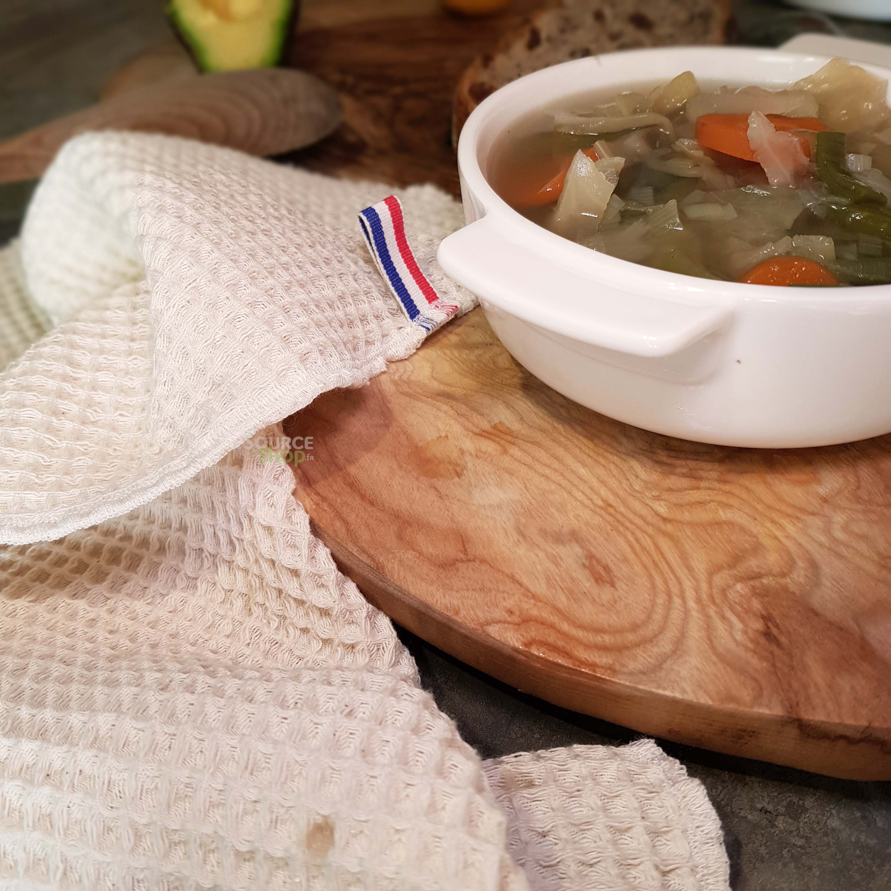 Essuie-mains / torchon 100% coton BIO - Artisanal & Français