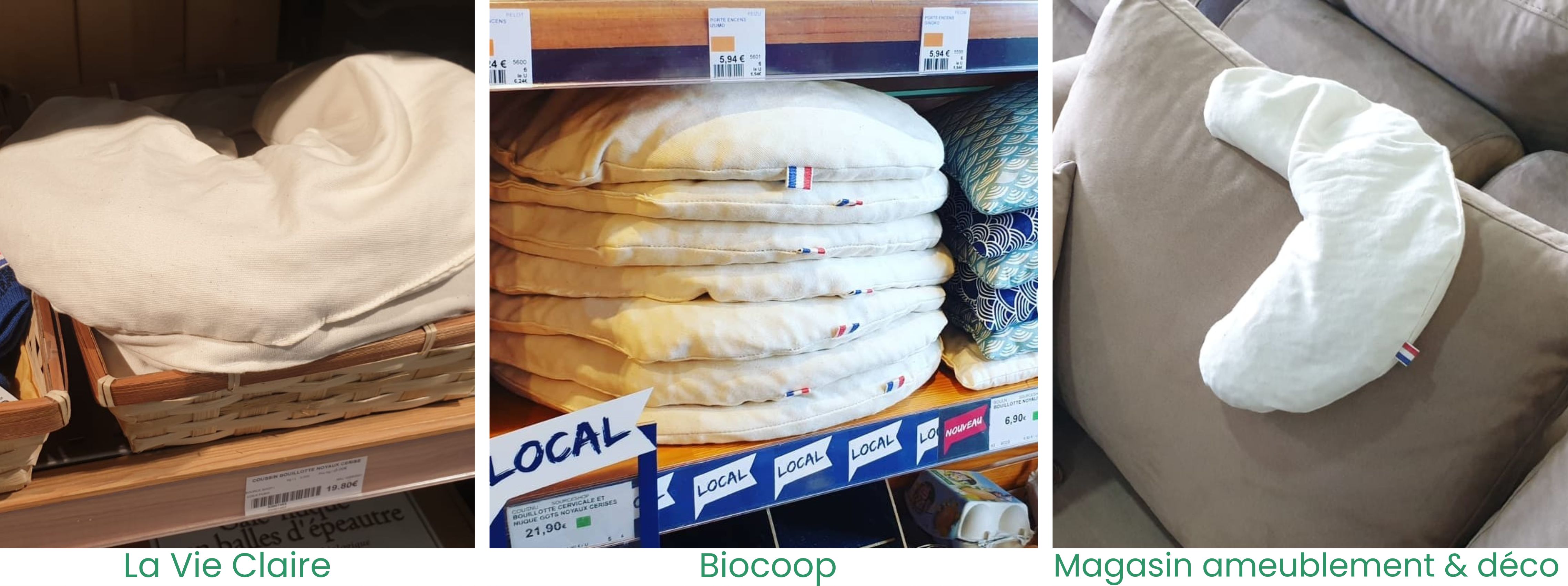 Nos bouillottes disponibles chez Biocoop, La Vie Claire et nos revendeurs partenaires